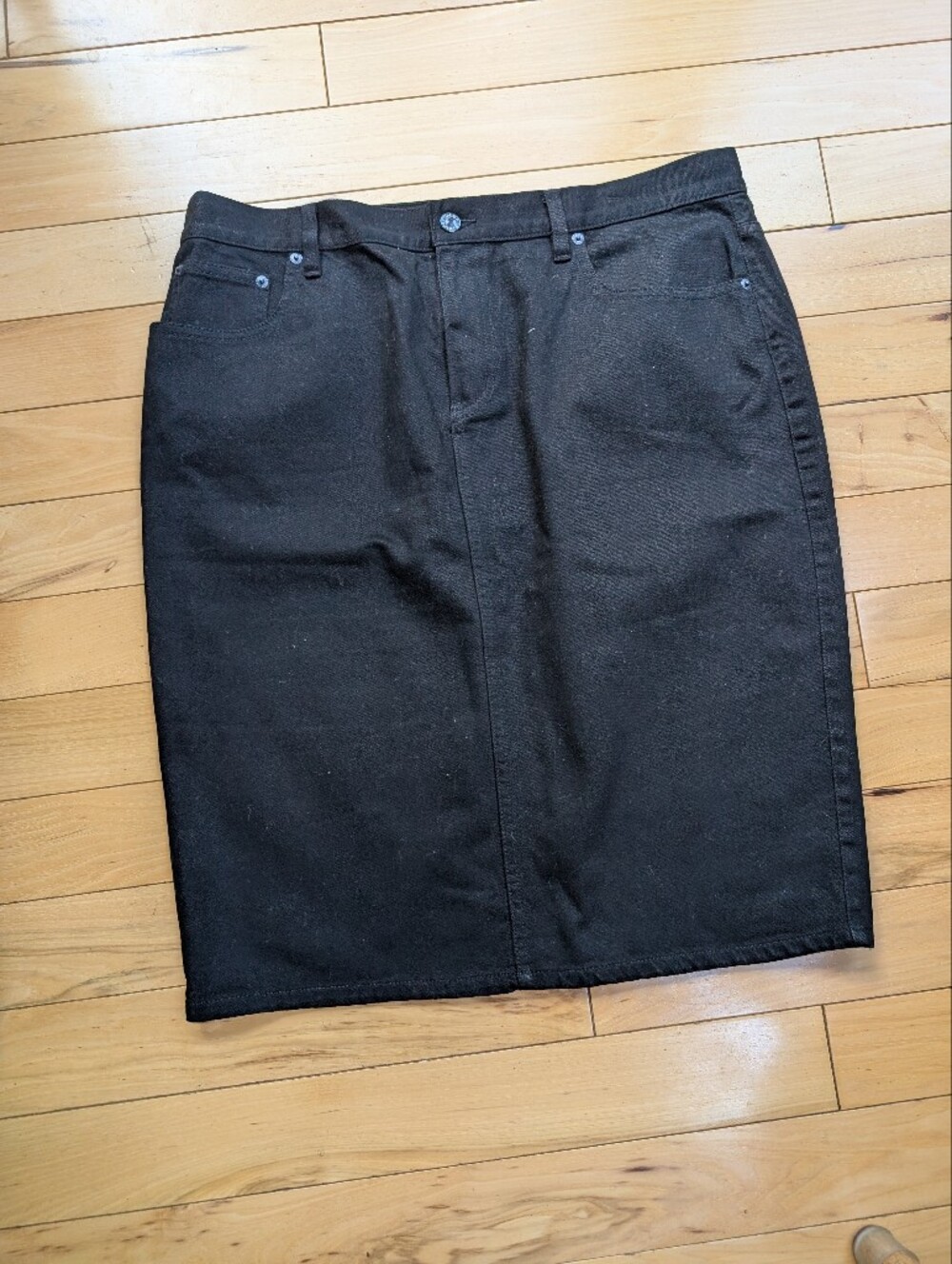 Ralph Lauren Straight Black Denim Skirt